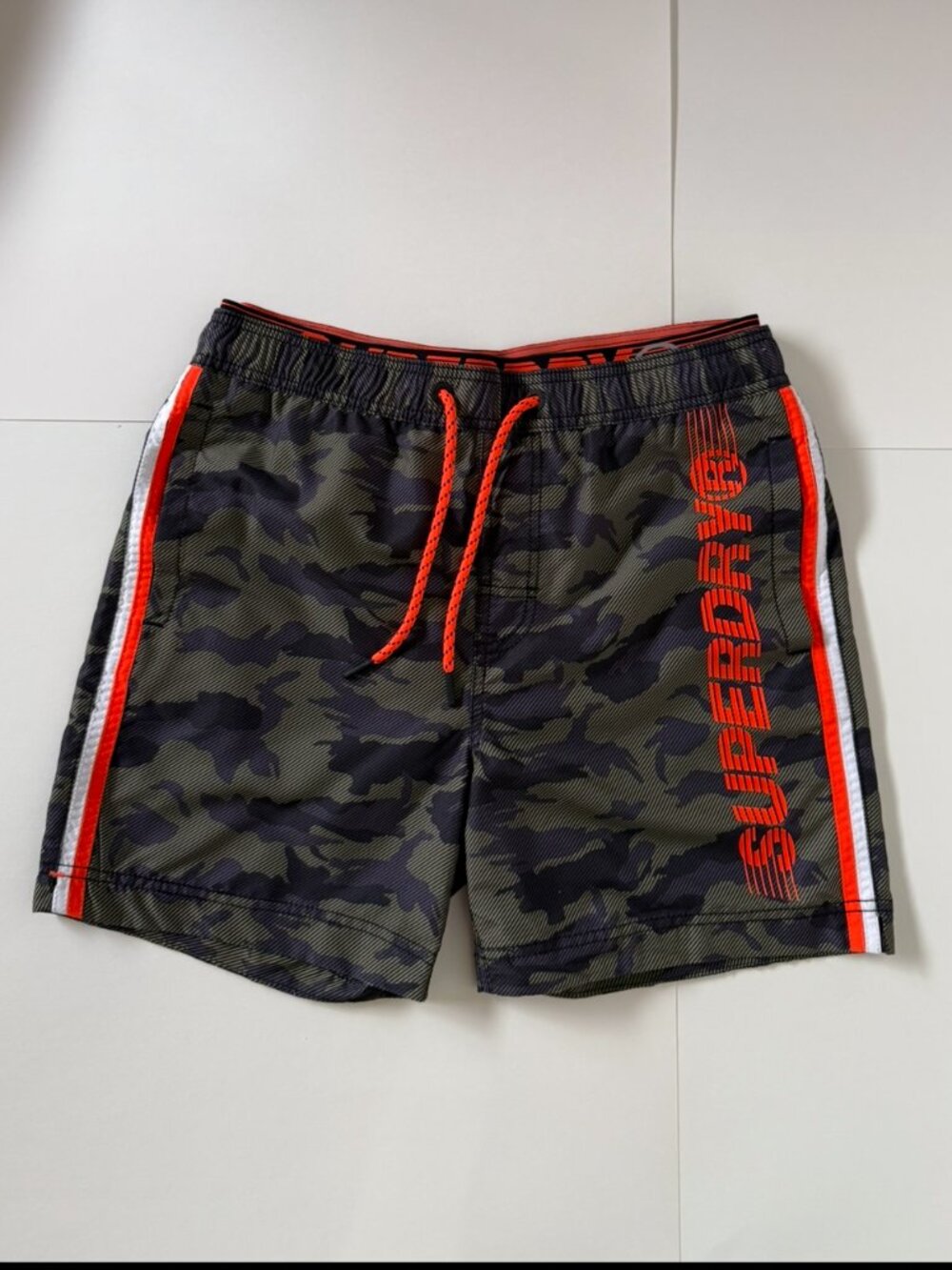 SUPERDRY State Volley Swim Short Men's Size Medium (32") Camo/Orange